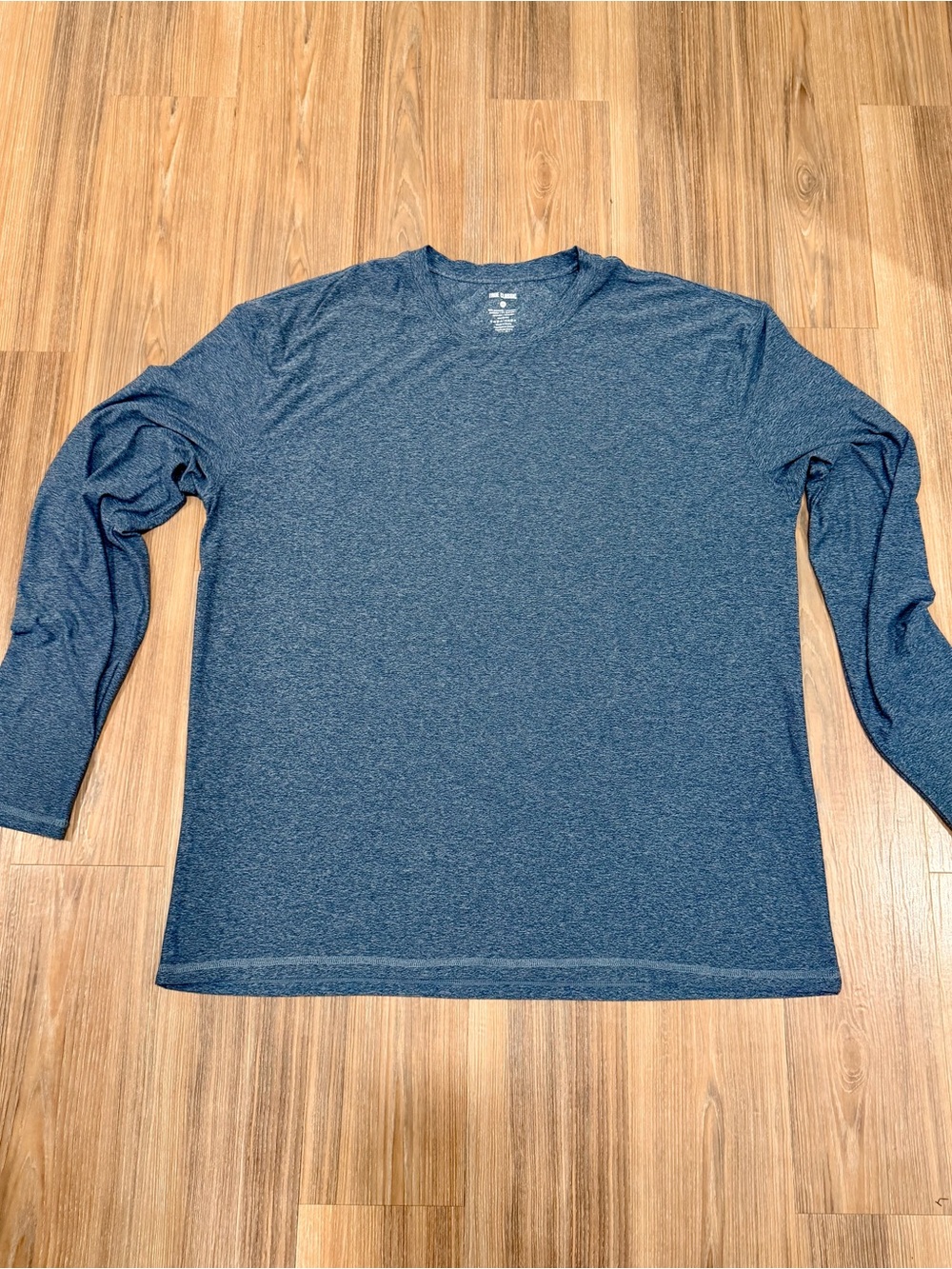 True Classic Men's XXL Long-Sleeve Crew Neck Performance Shirt - Heather Blue